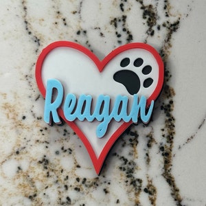 Personalized 3d Custom Dog Heart Paw Bogg Bag Charm, Dog mom Bogg bag Bit
