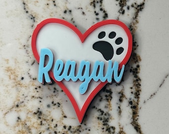 Personalized 3d Custom Dog Heart Paw Bogg Bag Charm, Dog mom Bogg bag Bit