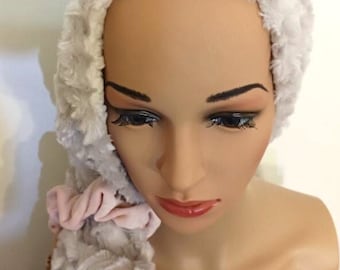 Large Beige Wet Hair Bonnet, Curly Hair Turban, Hair Protection Bonnet, Sleeping Head Wrap, Wet Hair Caps, Hair Covering, Wet Hairstyle Hat