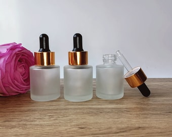 20 ml, mattierte Tropfflaschen, Glas-Tinkturflaschen mit Augentropfen für ätherische Öle, auslaufsichere Reiseflaschen für Flüssigkeiten, Parfüm