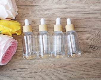 1 oz Eye Dropper Bottles, Refillable Clear Glass Tincture Bottles, Leakproof Essential Oils Perfume Bottle for Storage, Travel, Fragrance