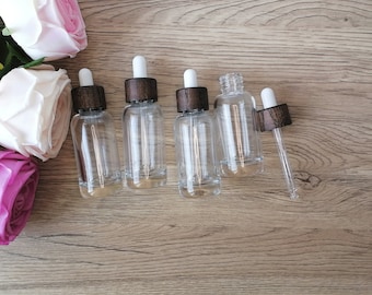 30ml klare Tropfflaschen, Glastinkturflaschen mit Augentropfflaschen für ätherische Öle, Flüssigkeiten, auslaufsichere Reiseflaschen