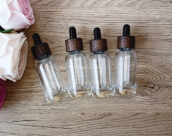 1 Unze Glasaugentropfflaschen, 30 ml klare Tinkturflaschen für ätherische Öle, Flüssigkeiten, auslaufsichere Reiseflaschen