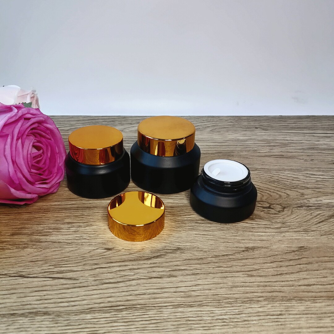 15g 30g 50g Glass Cosmetic Container, Refillable Cosmetic Jar Matte ...