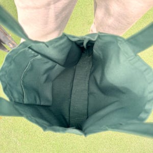 Inside the green yoga bag.