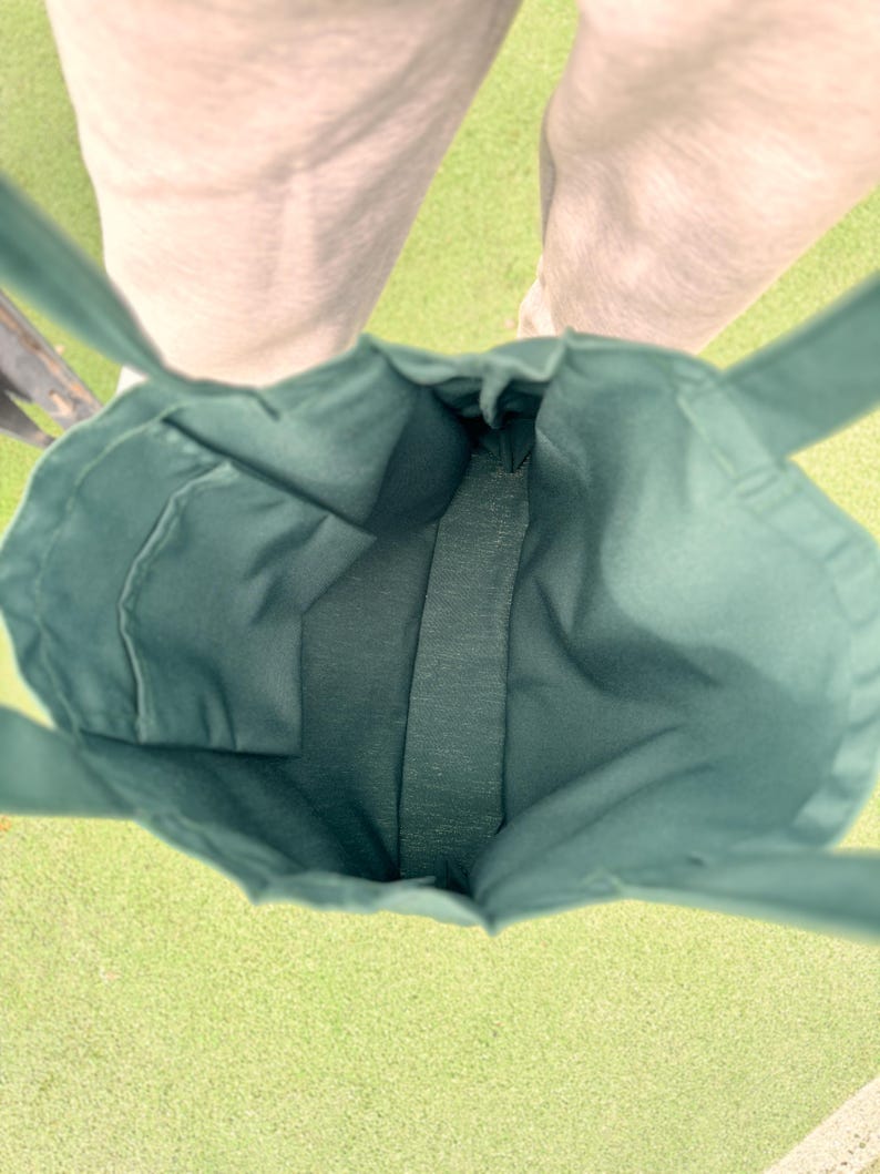 Inside the green yoga bag.