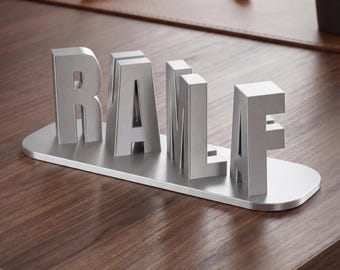 Custom 3D Personalized Ambigram Nameplate - Flip Text Board, Gift Sign