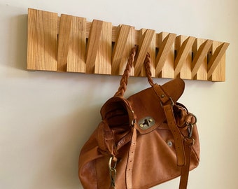 Coat rack ,piano coat hanger, Wall mounted rack, wood clothes rack, wood piano rack, Wall mounted coat rack, Flip-down hooks clothes rack