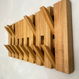 Coat rack wall mount, 2-Tier piano coat hanger, Wall mounted organizer, Wall mounted coat rack, Flip-down hooks clothes rack