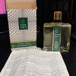 Ultra rare Vintage Vetiver de Guerlain Paris 1960 aftershave 200ml 51% vol Collector edition with box Leaflet Made in france