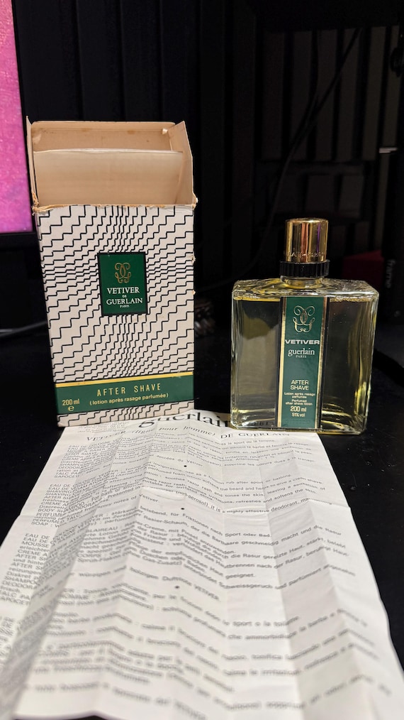 Ultra Rare Vintage Vetiver De Guerlain Paris 1960 Aftershave 200ml