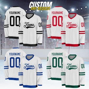 Custom Ice Hockey Jersey for Men Women Youth,Sweatshirt Personalized Name Number,Hockey Shirts Sports Uniform for Hockey Fans Gift H3