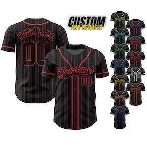 Personalized Team Name And Number Baseball Jersey,Custom Baseball Stripe Line Jersey, Baseball Jersey Uniform For Fans Baseball Lovers B95