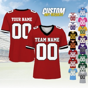 Personalized Football Jersey,Man Short Sleeves V-Neck Shirt,Custom Front Back Football Soccer V-neck Mesh Jersey For Men Polyester F17