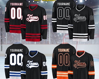 Custom Ice Hockey Jersey for Men Women Youth,Sweatshirt Personalized Name Number,Hockey Shirts Sports Uniform for Hockey Fans Gift H1