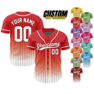 Personalized Team Name And Number Baseball Jersey,Custom Baseball Stripe Line Jersey, Baseball Jersey Uniform For Fans Baseball Lovers B101