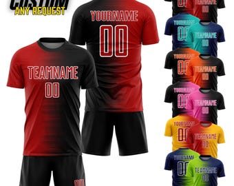Custom Soccer Jersey for Men Women Youth Kid Team Uniform,Personalized Jersey with Team Name Logo Number,Custom Soccer Jersey Shorts Set S4