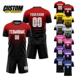 Custom Soccer Jersey for Men Women Youth Kid Team Uniform,Personalized Jersey with Team Name Logo Number,Custom Soccer Jersey Shorts Set S1
