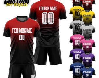 Custom Soccer Jersey for Men Women Youth Kid Team Uniform,Personalized Jersey with Team Name Logo Number,Custom Soccer Jersey Shorts Set S1