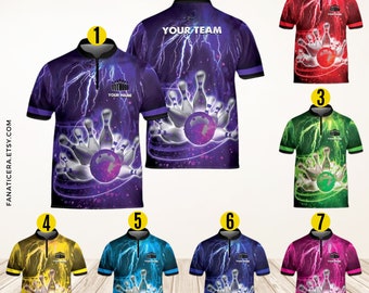 Personalized Bowling Jersey Shirt Custom Bowling Shirt for Team Gift For Bowler Player Short Sleeve Button Down Bowling Jersey Gift BL5