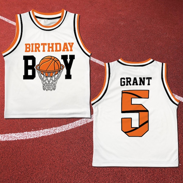 Basketball Boys Birthday Jersey Shirt, Personalized Age Birthday Basketball Jersey, Sports Birthday Shirt, Birthday Boy Shirt BK20