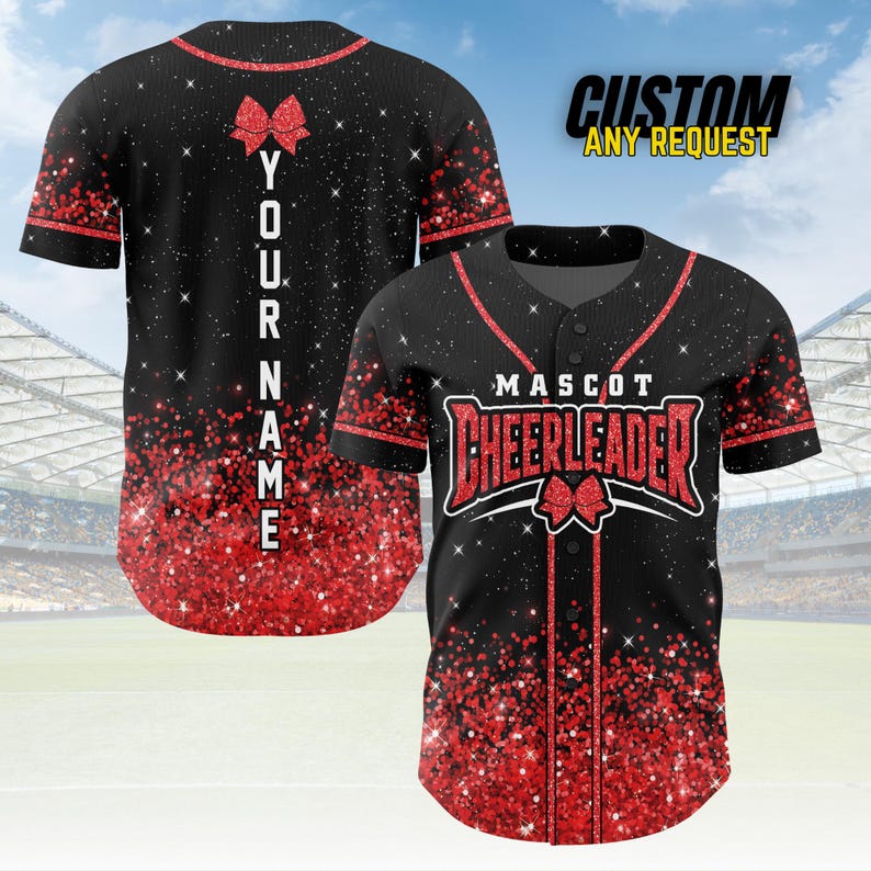 Custom Glitter Baseball Jersey with Team Name Number for Adult Kid,Custom Name Cheerleading Shirt For Cheerleader,Cheer Glitter Jersey B136 image 4
