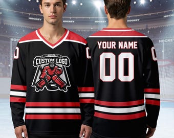 Custom Ice Hockey Jersey for Men Women Youth,Sweatshirt Personalized Name Number,Hockey Shirts Sports Uniform for Hockey Fans Gift H6