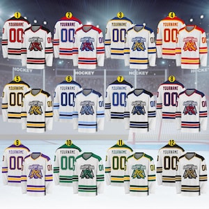 Custom Ice Hockey Jersey for Men Women Youth,Sweatshirt Personalized Name Number,Hockey Shirts Sports Uniform for Hockey Fans Gift H11