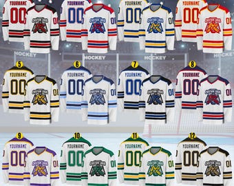 Custom Ice Hockey Jersey for Men Women Youth,Sweatshirt Personalized Name Number,Hockey Shirts Sports Uniform for Hockey Fans Gift H11