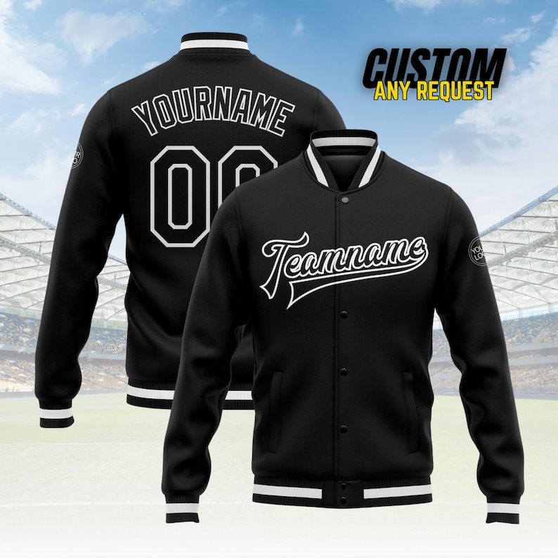 Personalized Adult Varsity Baseball Jacket for Men Women Youth,Custom Letterman Bomber Jacket Stitched Team Name Number Logo BJ9 image 3