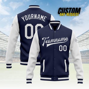 Personalized Adult Varsity Baseball Jacket for Men Women Youth,Custom Letterman Bomber Jacket Stitched Team Name Number Logo BJ9 image 5