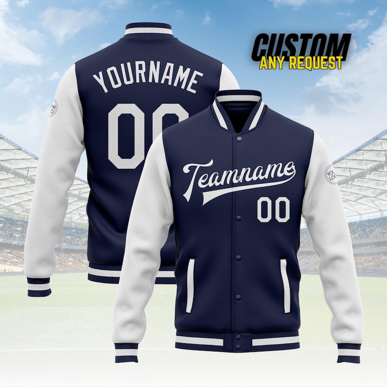 Personalized Adult Varsity Baseball Jacket for Men Women Youth,Custom Letterman Bomber Jacket Stitched Team Name Number Logo BJ9 image 5