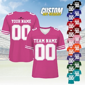 Personalized Football Jersey, Man Short Sleeves V-Neck Shirt, Custom Front Back Football Soccer V-neck Mesh Jersey For Men Polyester F9