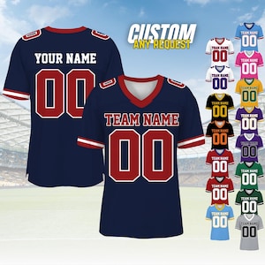 Personalized Football Jersey,Man Short Sleeves V-Neck Shirt,Custom Front Back Football Soccer V-neck Mesh Jersey For Men Polyester F17
