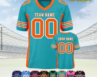 Personalized Football Jersey, Man Short Sleeves V-Neck Shirt, Custom Front Back Football Soccer V-neck Mesh Jersey For Men Polyester F2