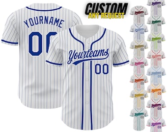 Personalized Name Team,Custom Stripe Line Color Baseball Jersey For Baseball Fans,Custom Number Baseball Team Couple Jersey B3