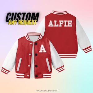 Custom Kids Varsity Jacket,Kids Sports Jacket,Name Varsity, Number Varsity,Personalised Unisex Varsity,Kids Baseball Jacket, Name Jacket BJ4
