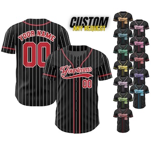 Personalized Team Name And Number Baseball Jersey,Custom Baseball Stripe Line Jersey, Baseball Jersey Uniform For Fans Baseball Lovers B111