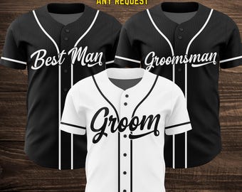 Groom & Groomsmen Jersey Shirts Custom Names And Numbers Jersey,Groomsmen Proposal,Bachelor Party Groomsmen Jersey,Best Man,Groom Shirts W4