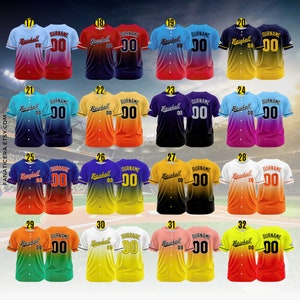 Personalized Team Name and Number Baseball Jersey,custom Baseball ...