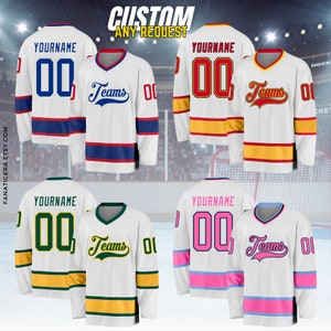 Custom Ice Hockey Jersey for Men Women Youth,Sweatshirt Personalized Name Number,Hockey Shirts Sports Uniform for Hockey Fans Gift H4