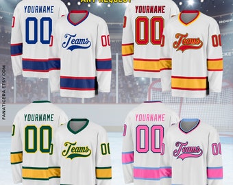 Custom Ice Hockey Jersey for Men Women Youth,Sweatshirt Personalized Name Number,Hockey Shirts Sports Uniform for Hockey Fans Gift H4