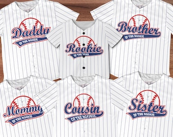 Rookie of The Birthday Jersey Shirt, Rookie Baseball Birthday Jersey Rookie Family Jersey, First Birthday Boy Shirt, Mom Baseball Jersey B68