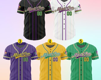 Personalized Mardi Gras Baseball Jersey, Custom Name And Number Baseball Jersey, Mardi Gras Carnival Jersey, Gift For Family Matching B84