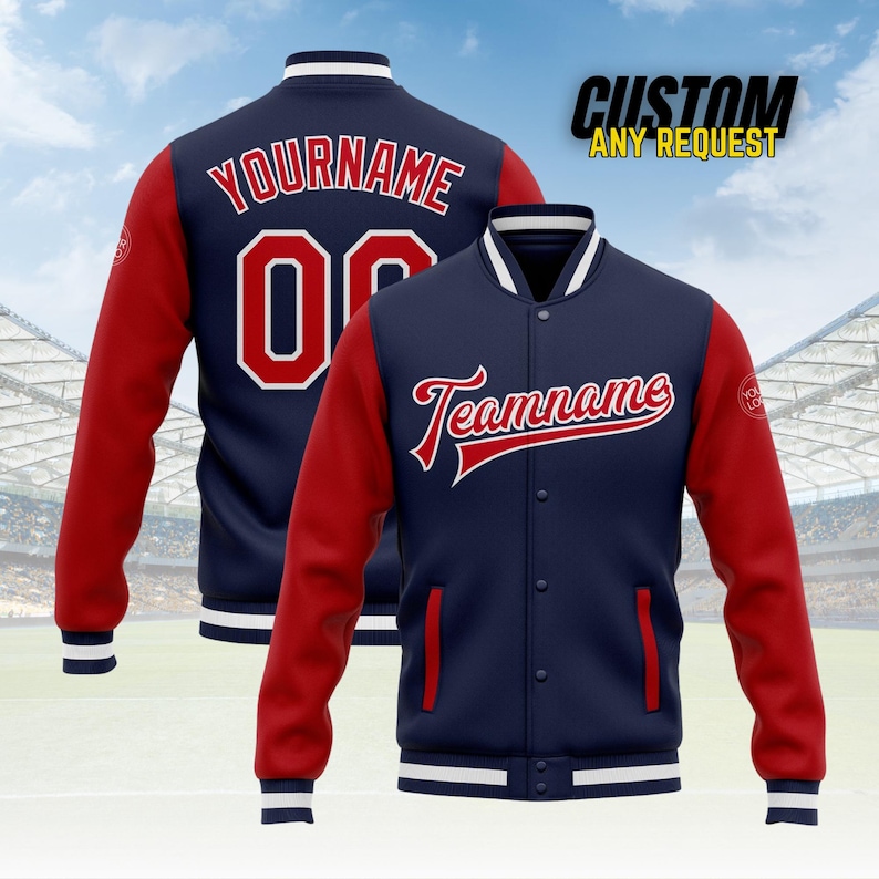 Personalized Adult Varsity Baseball Jacket for Men Women Youth,Custom Letterman Bomber Jacket Stitched Team Name Number Logo BJ9 image 4