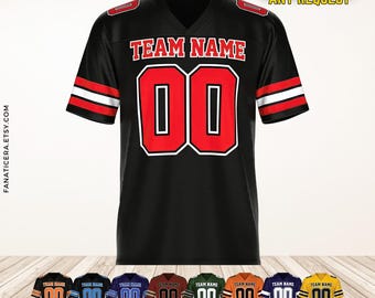 Personalized Football Jersey, Man Short Sleeves V-Neck Shirt, Custom Front Back Football Soccer V-neck Mesh Jersey For Men Polyester F5