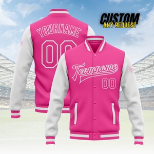 Personalized Adult Varsity Baseball Jacket for Men Women Youth,Custom Letterman Bomber Jacket Stitched Team Name Number Logo BJ9 image 7