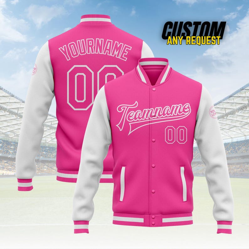 Personalized Adult Varsity Baseball Jacket for Men Women Youth,Custom Letterman Bomber Jacket Stitched Team Name Number Logo BJ9 image 7