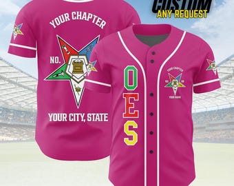 Customize Order of the Eastern Star OES Pentagon Down AF&AM Baseball Jersey Shirt B175
