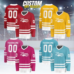Custom Ice Hockey Jersey for Men Women Youth,Sweatshirt Personalized Name Number,Hockey Shirts Sports Uniform for Hockey Fans Gift H7